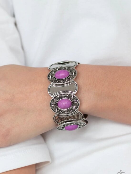 paparazzi Jewelry - Paparazzi Jewelry Accessories - Desert Relic - Purple Bracelet - Vintage